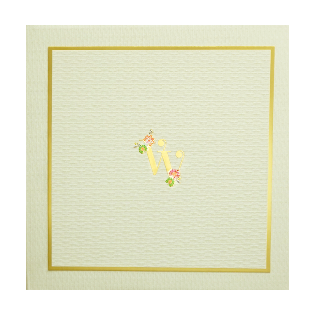 Green-Gold Minimal Monogram Wedding Card - KMMWD1140