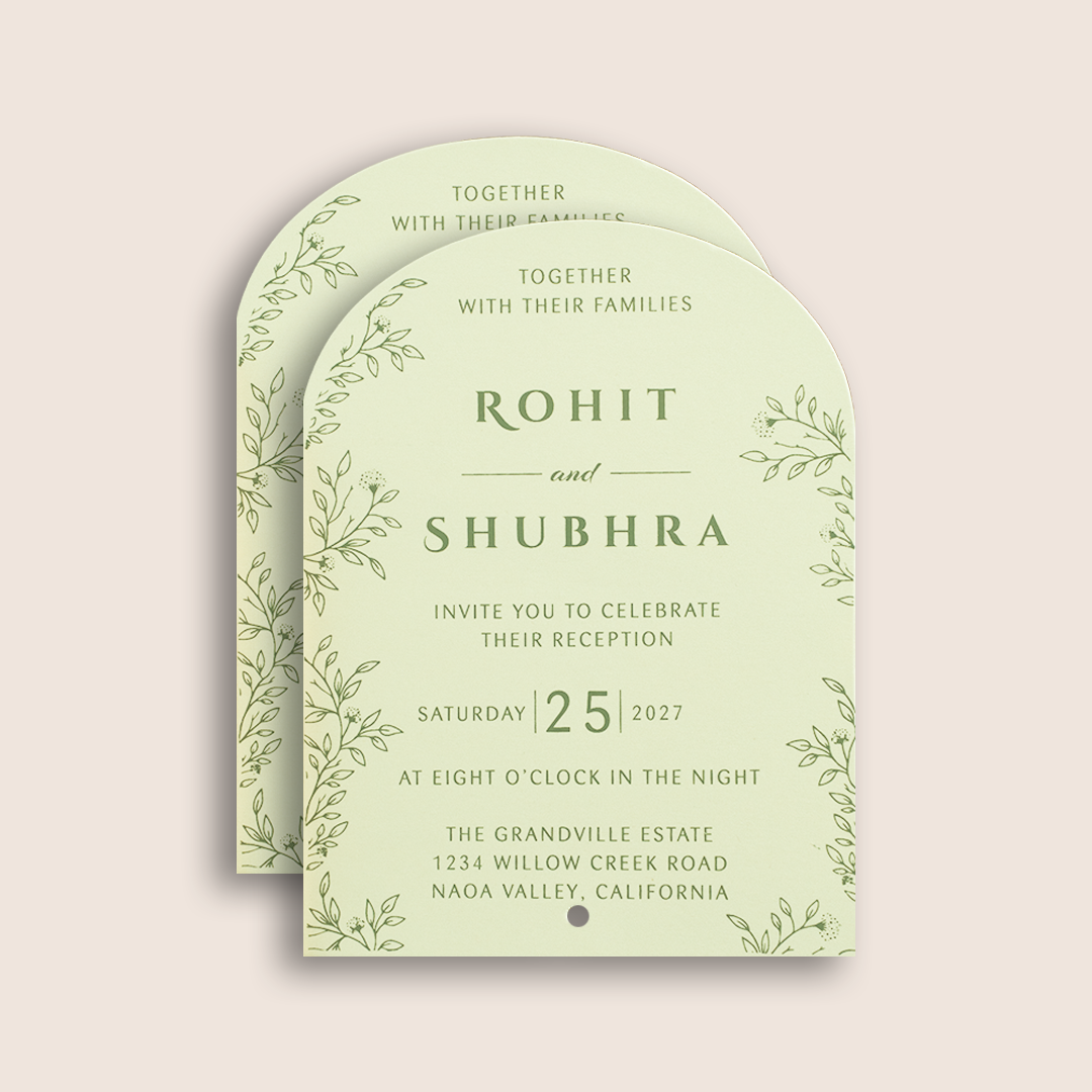 Grey Floral marriage Invitation Card - KJP25230