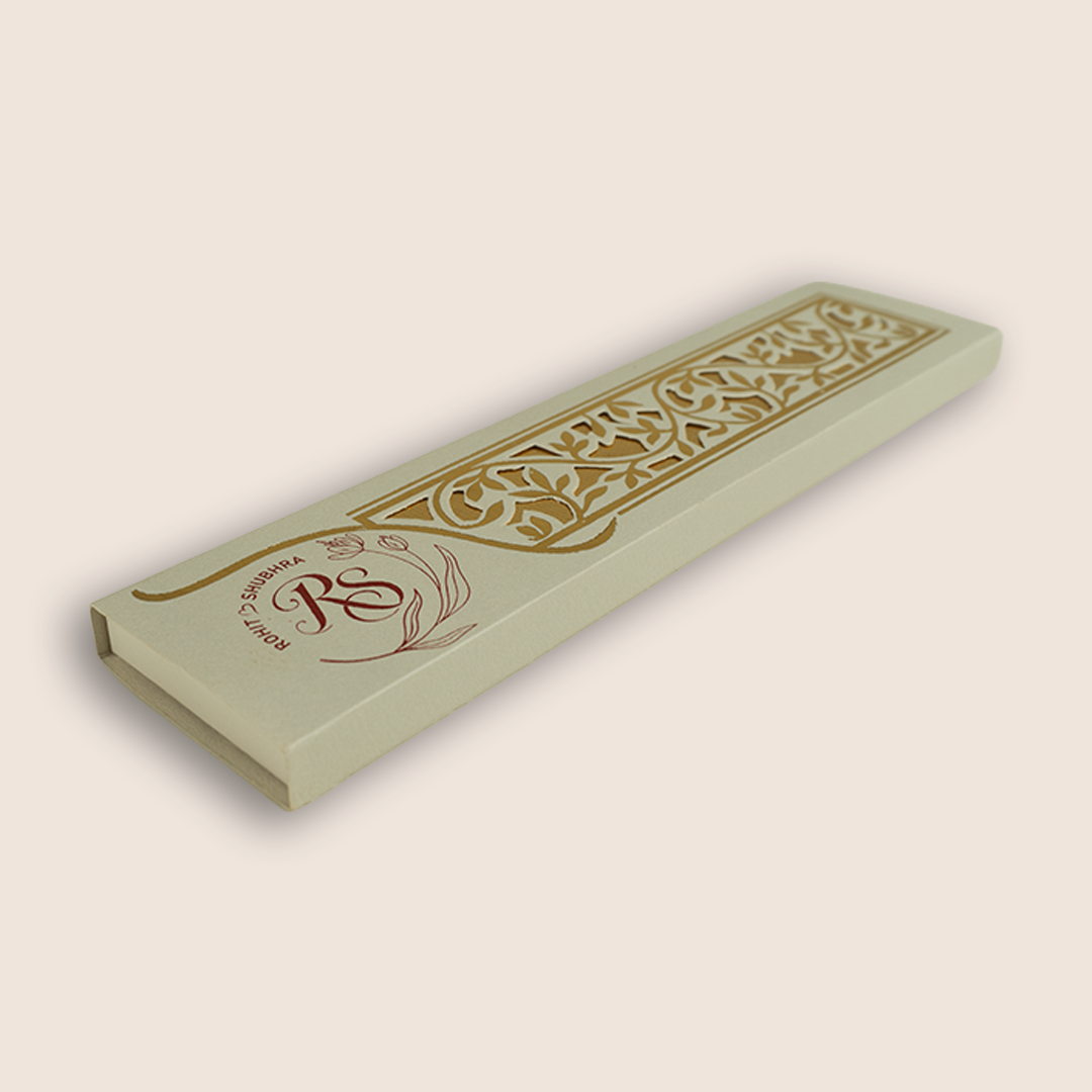 Grey Floral Laser Cut Scroll Card - KJPS2911