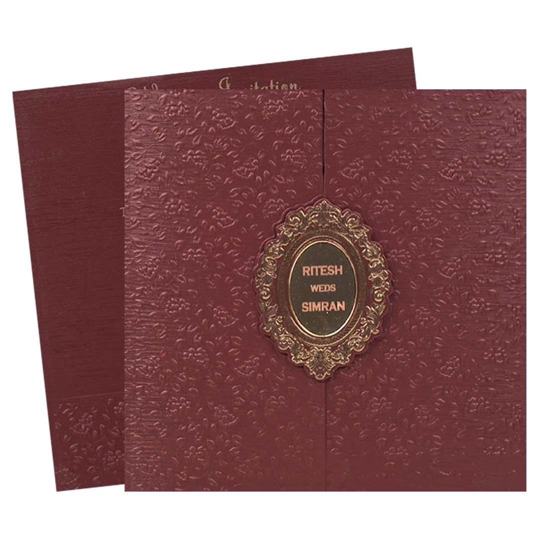 Red Floral Wedding Card-KSI65010