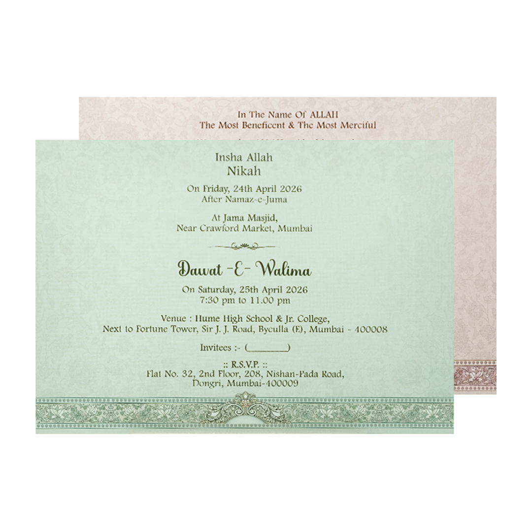 Pink Gold Mandala Bag Style Wedding Card-KSI65150