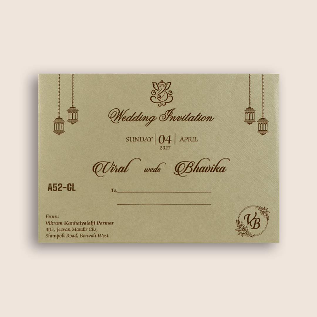 Cream Floral Laser Cut Marrige Invitation - KMARA521