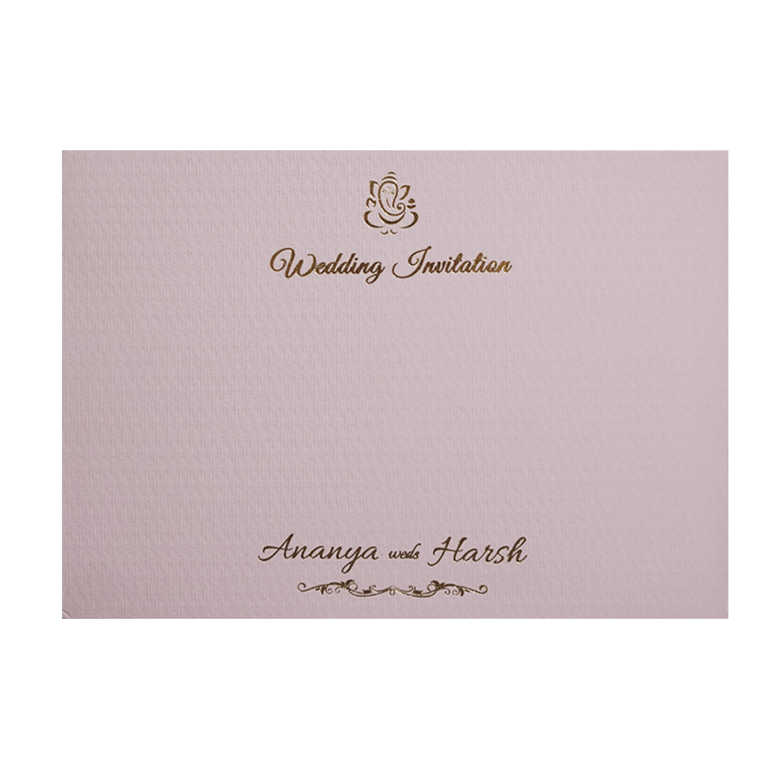 Pink Monogram Simple Wedding Card - KMMWD1139