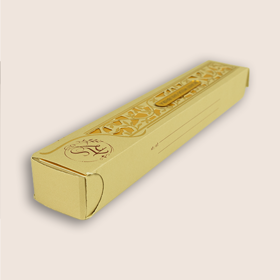Beige Laser Cut Floral Scroll Box Card - KJPS2927