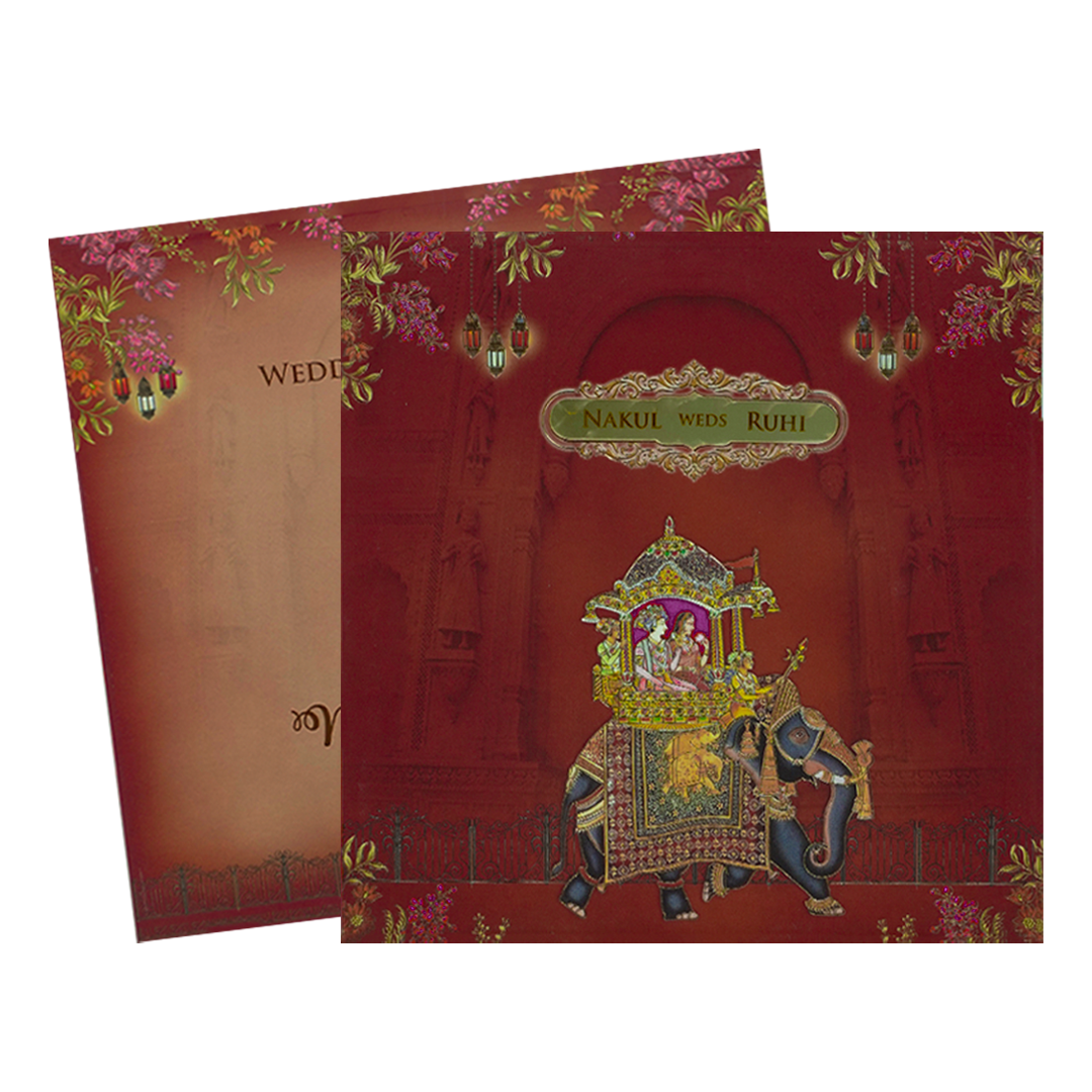 Royal Couple Elephant Padded Wedding -KRE27920