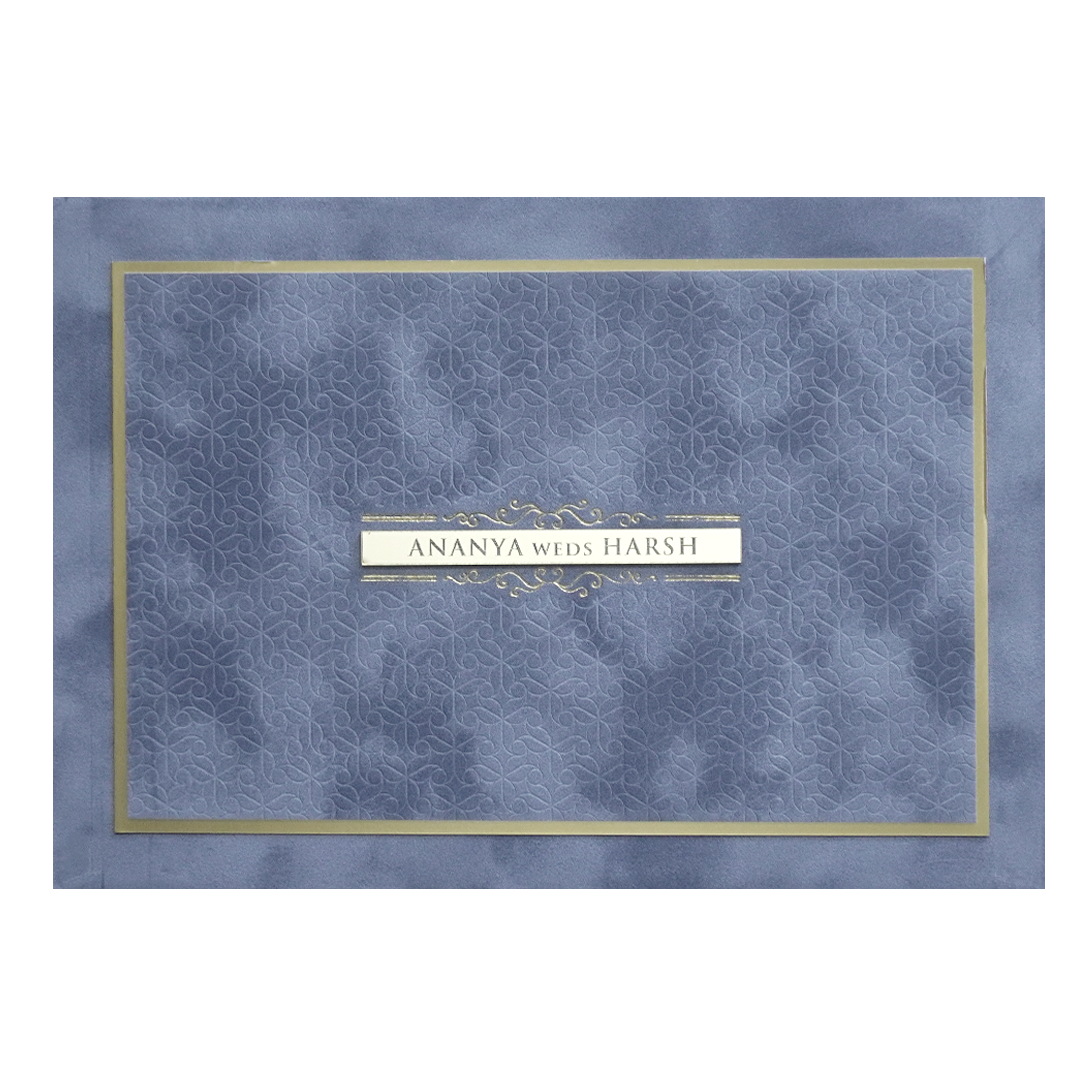 Luxury Grey & Gold Padded Wedding Invitation Card - KMMWD1149