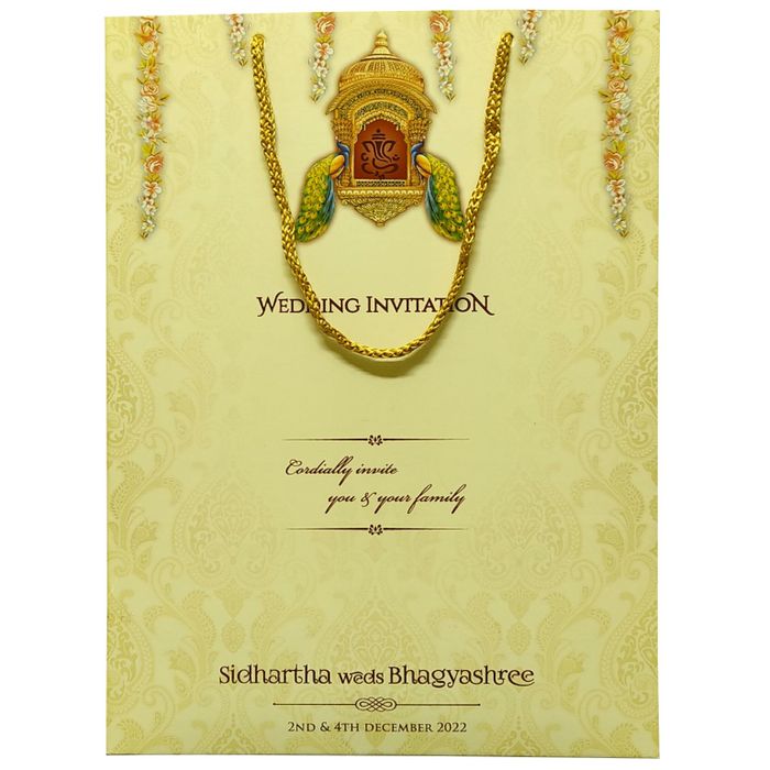 Sandal peacock premium sweet box card-King of Cards