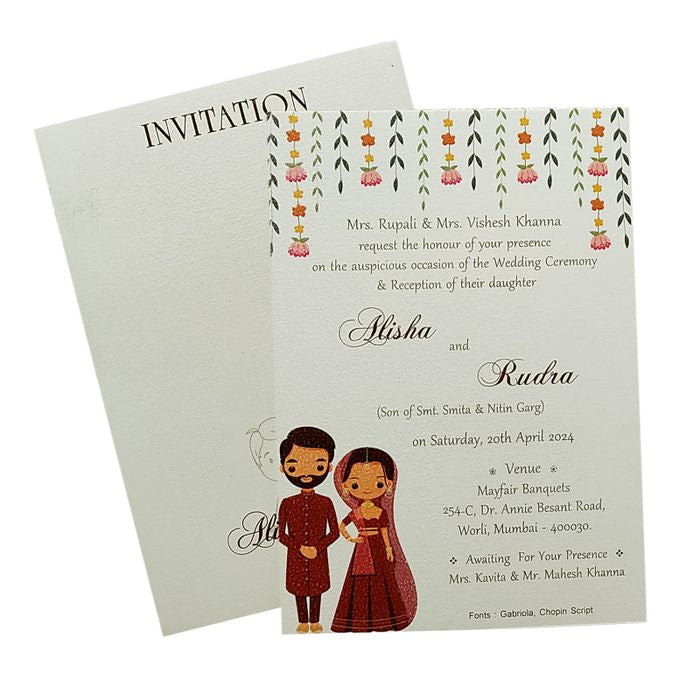 Grey Single Sheet Invitation Card-King of Cards