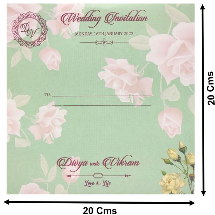 Pastel Green Invitation Card-King of Cards