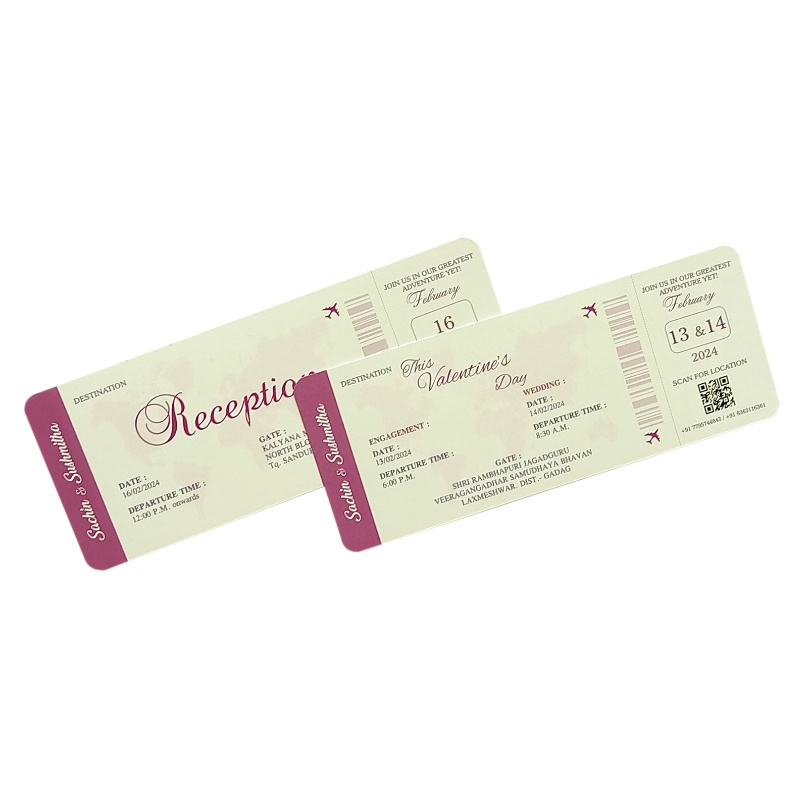 Violet Passport Invitation Card-King of Cards