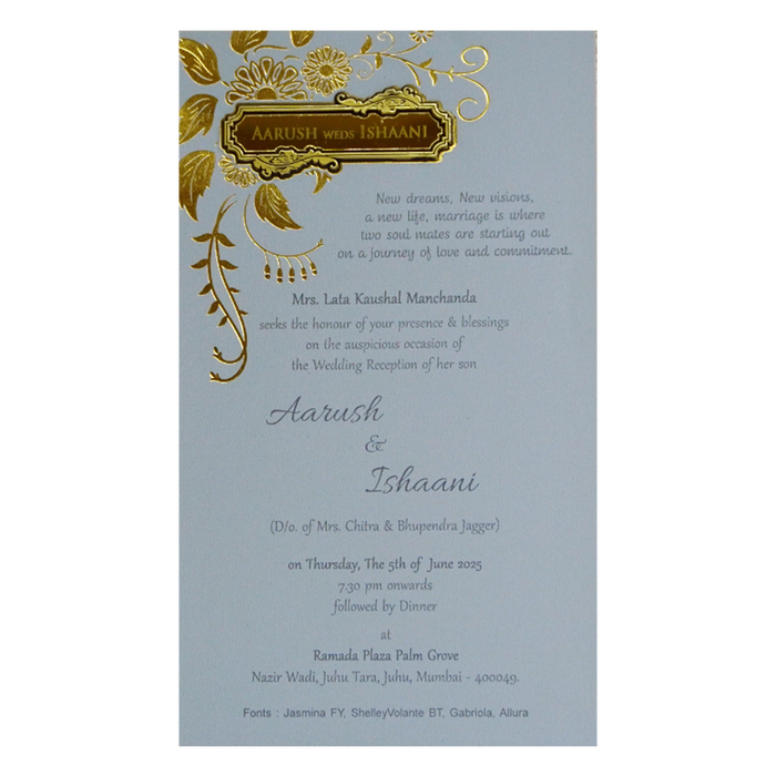 Grey Floral Single Sheet Card-King of Cards