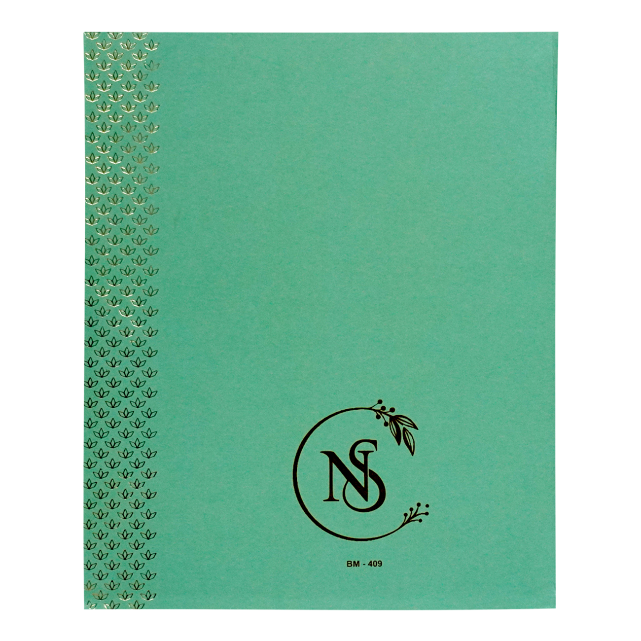 Green Floral Padded Wedding Card-King of Cards