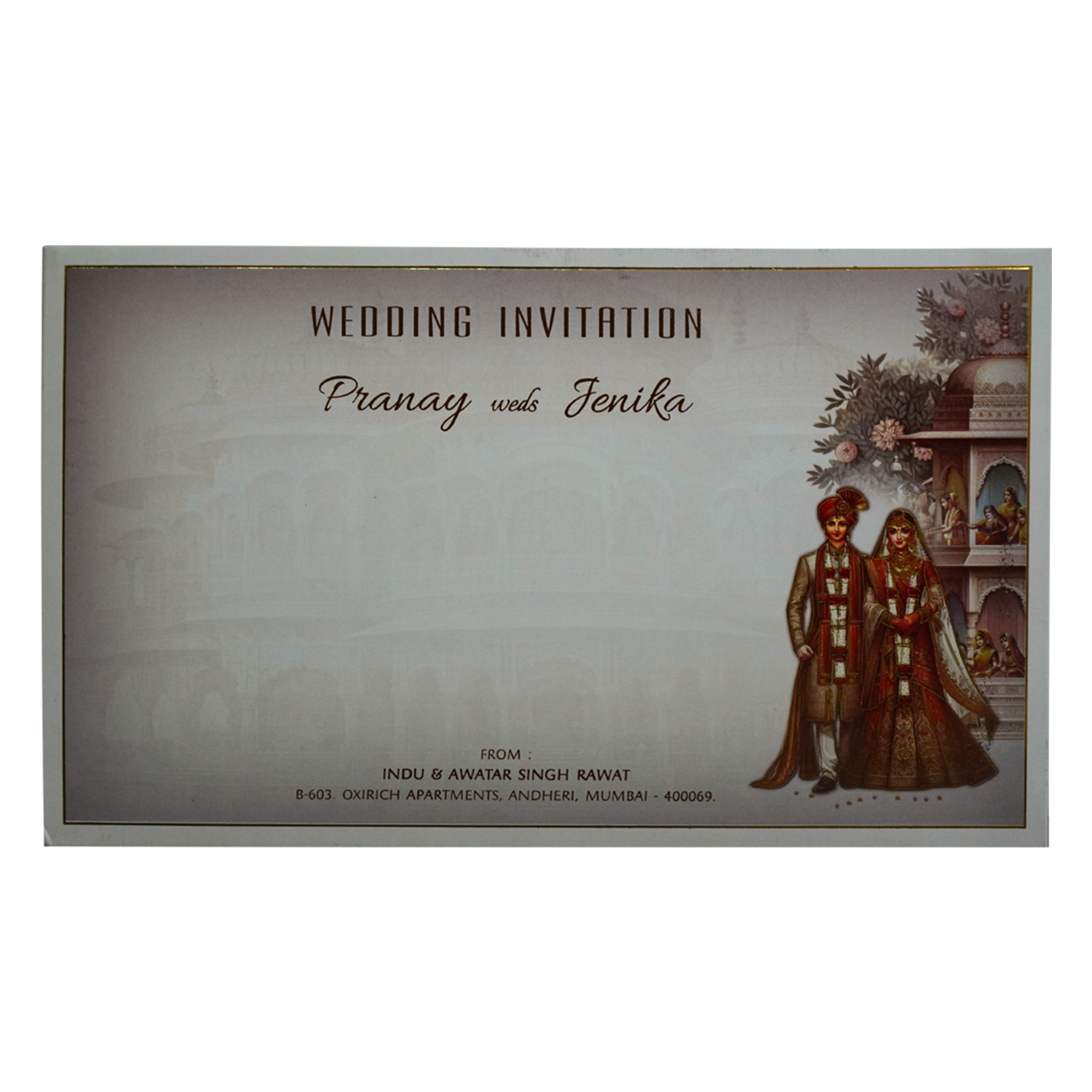 Grey Royal Wedding Padded Card-King of Cards