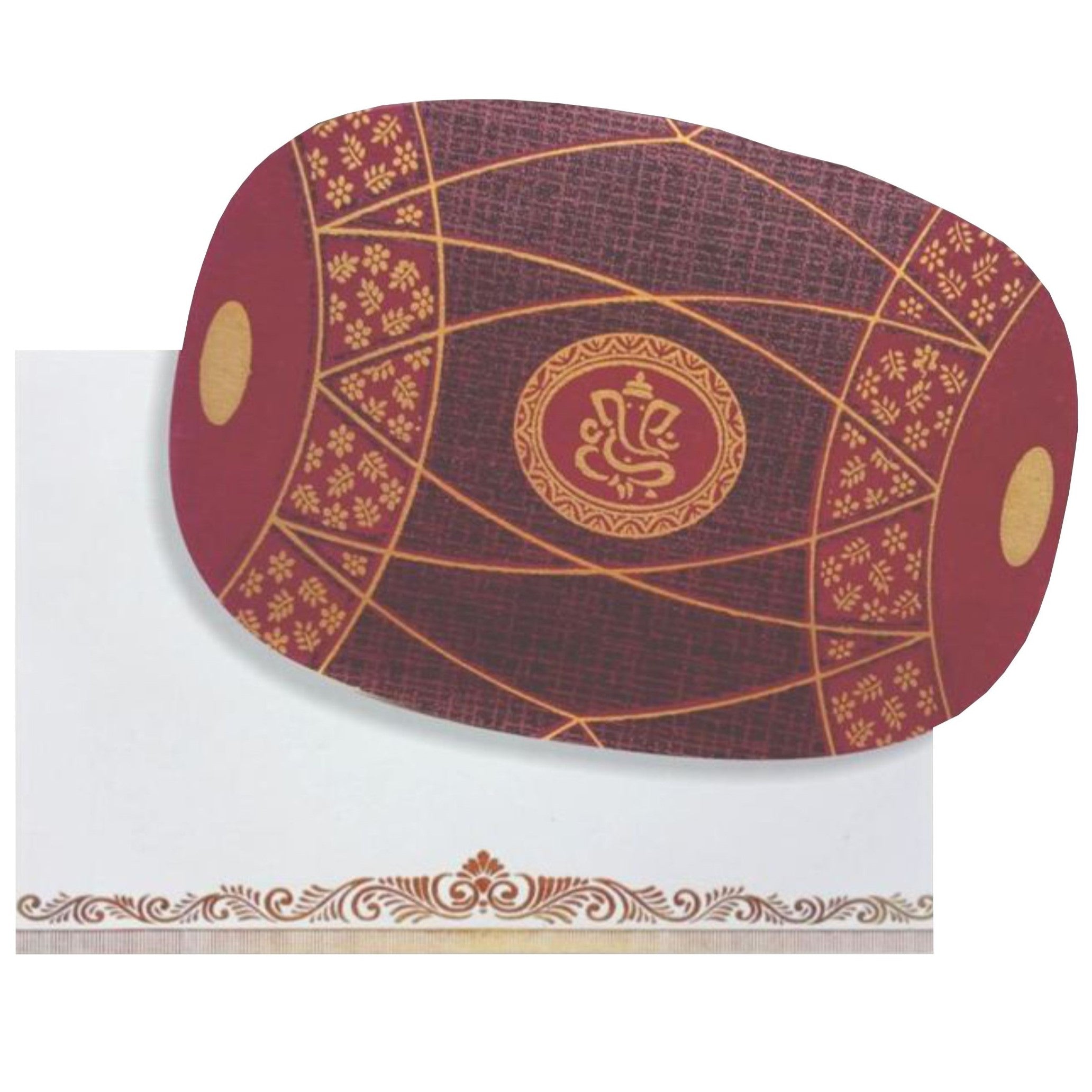 Beautiful Drum Shaped Brown Shaded Personal Wedding Card - KNHM808G-King of Cards