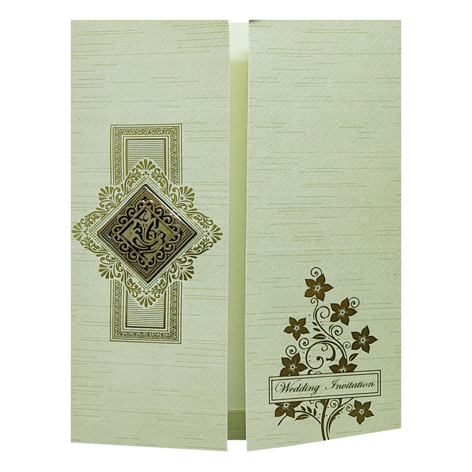 Pista Green Door Ganesha Wedding Card-King of Cards