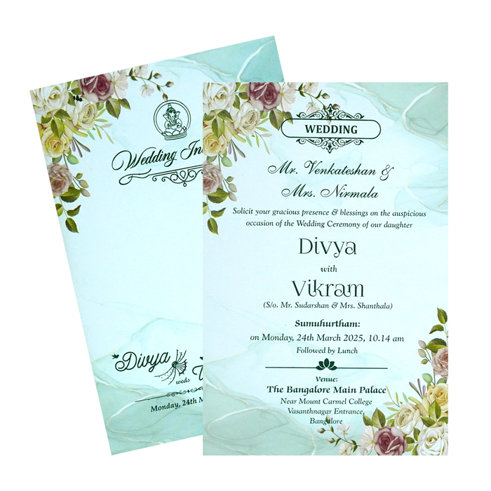 Make your event special with our exclusive Green Floral Single Card. Shop now! ?WhatsApp Support ?Express Delivery.