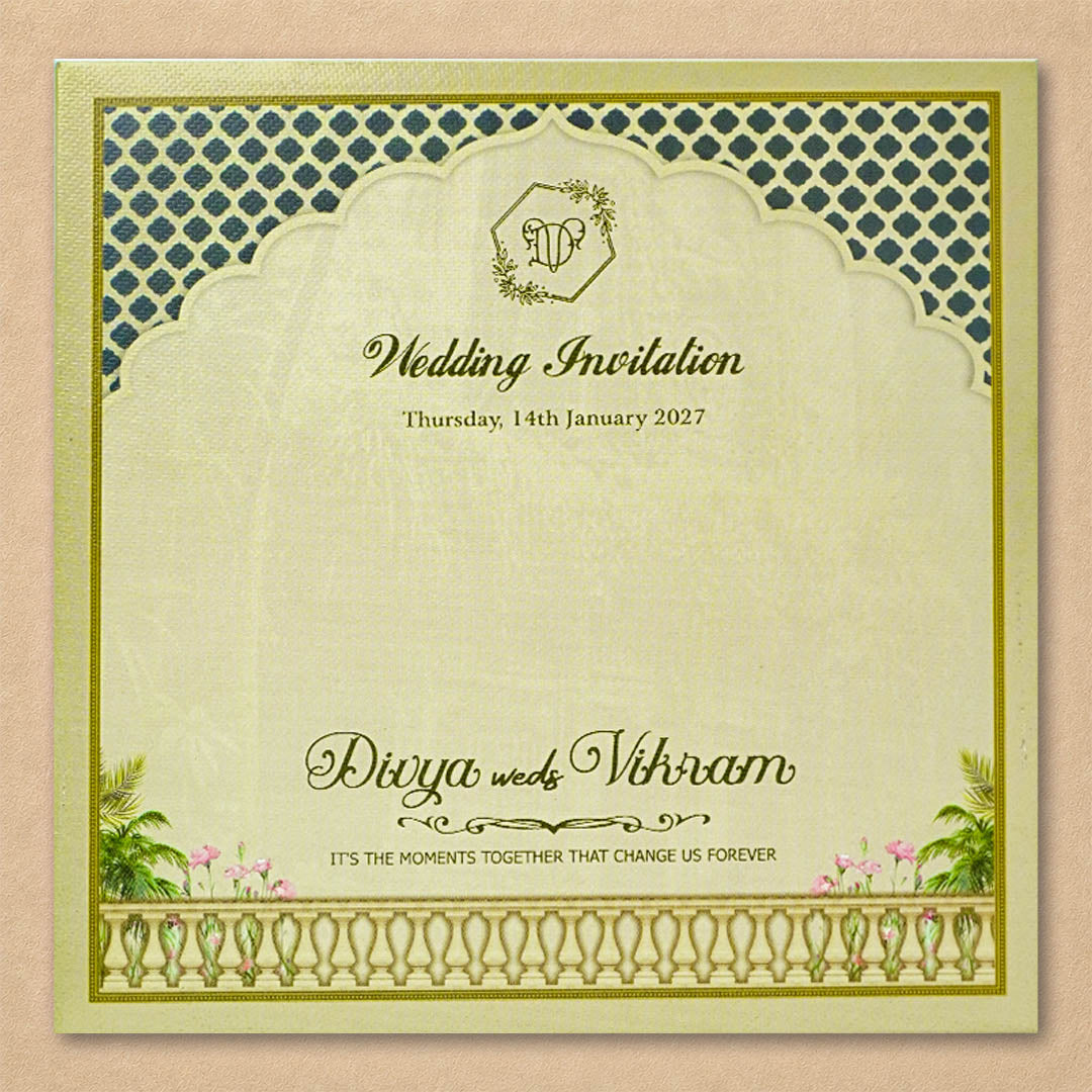 Green Bride Groom Wedding Card - KNKD8114