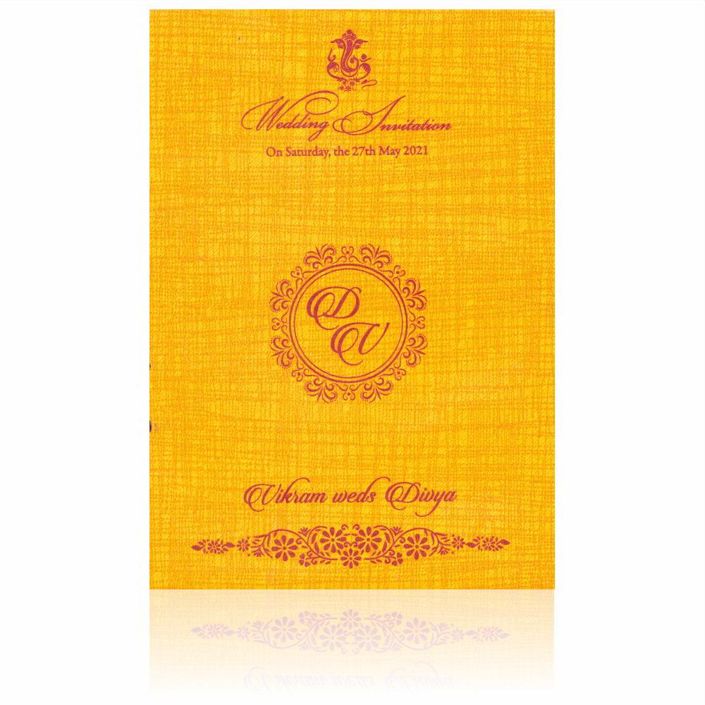 Red Metallic Embossed Ganesha Trunk With Dhol Design-KNCM820R