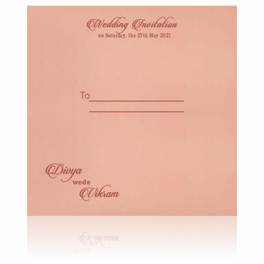 Pink Offset Elephant Gold Foiling Wedding Cards-KND8006P