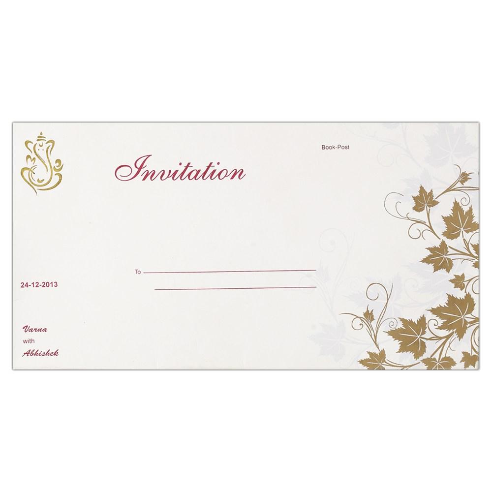 Invitation Card - Elegant White with Floral Imprints Invite-KNK1277