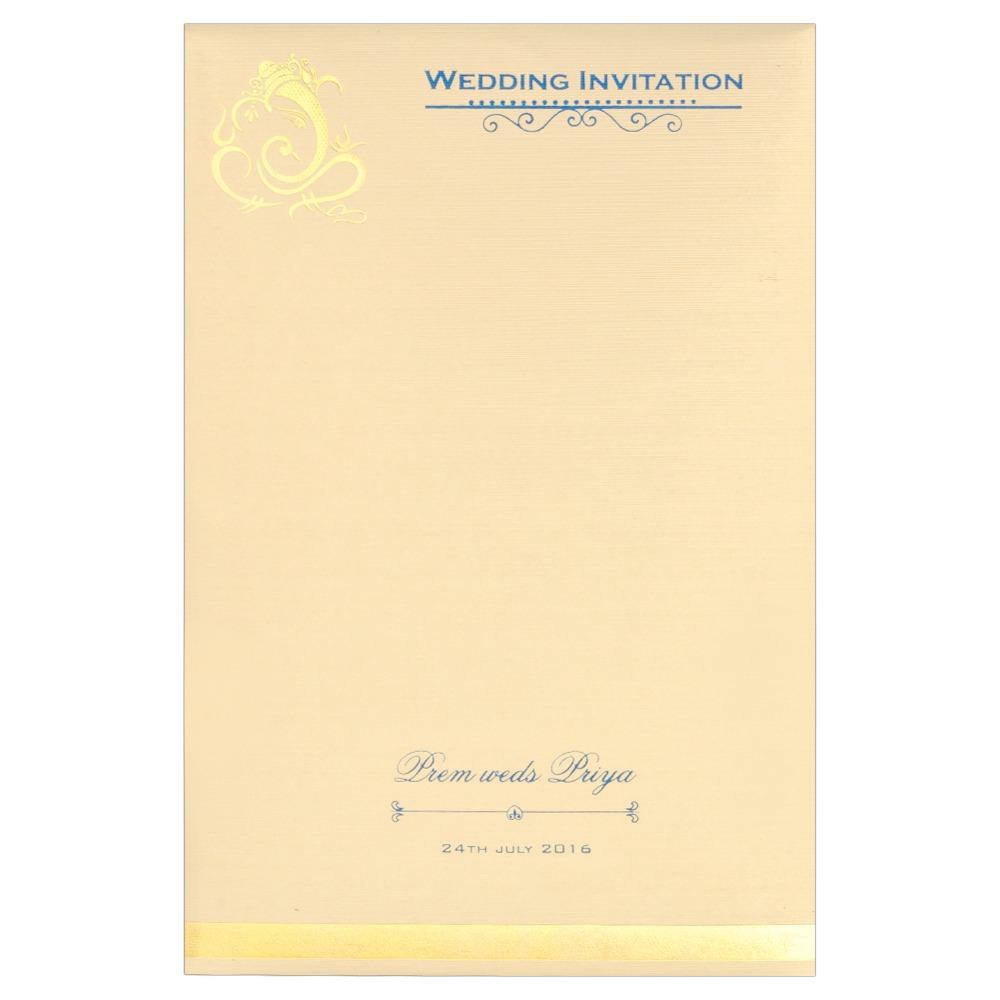 Blue Ganesha Invitation Card-KNK1341