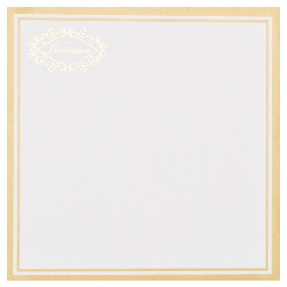 Gold Floral Wedding Invitation Card-KNK1652