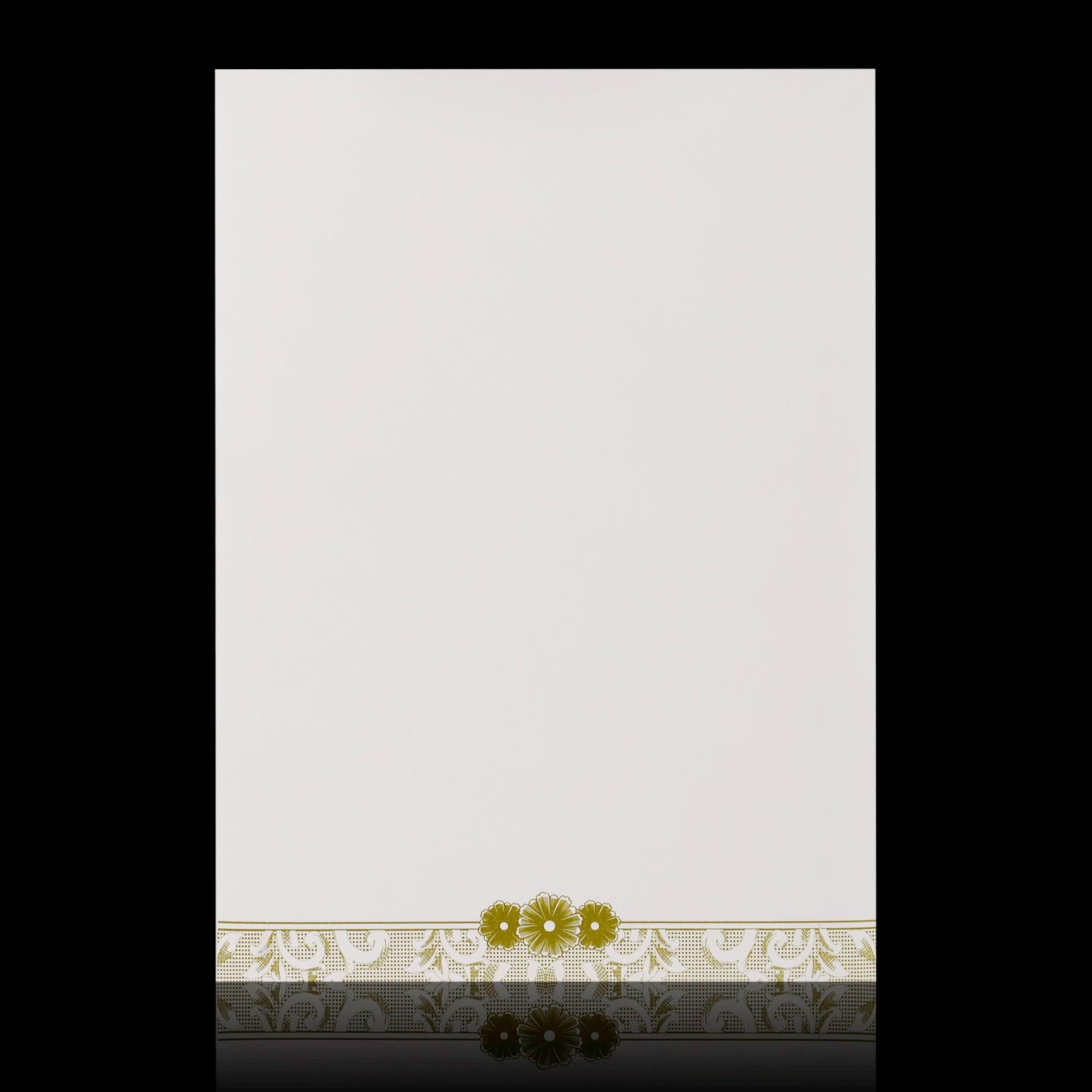 Green Shading Flowers With White Shading Wedding Card - KNK2063