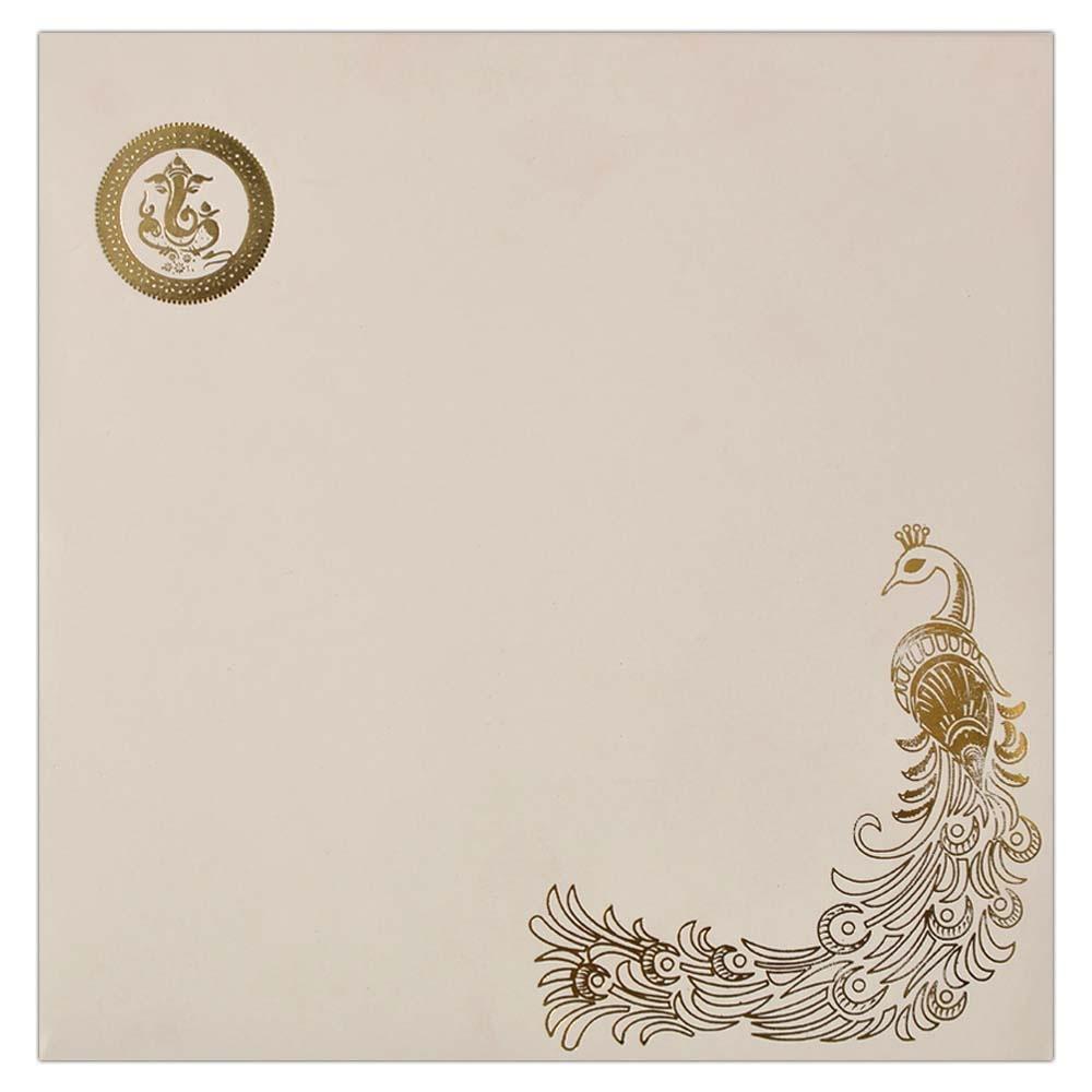 Invitation Card - Exotic Peacock on Rich Red Invitation Card-KNK2839