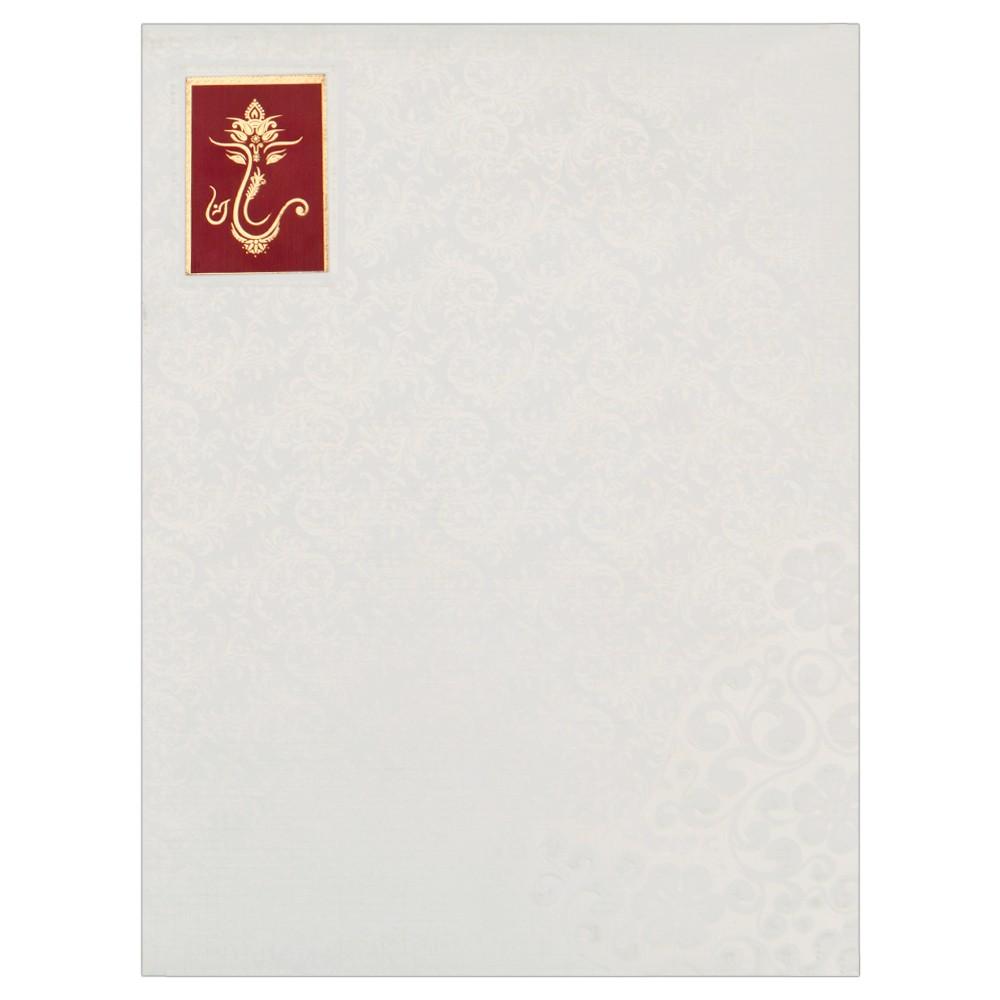 White Ganesha Invitation Card-KNK2877