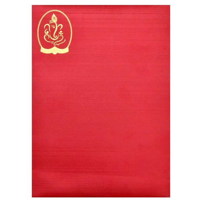 Eye-Catching Gold Shaded Ganesha Wedding Card - KNK2926-King of Cards