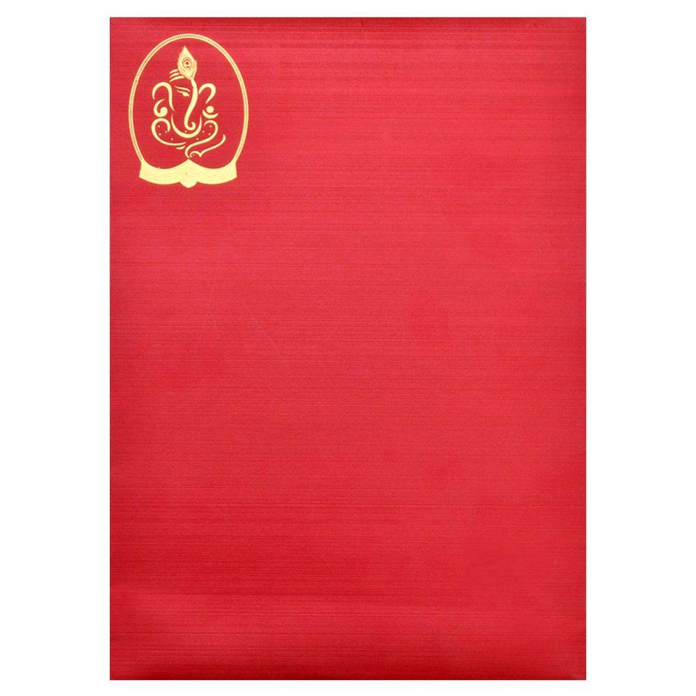 Eye-Catching Gold Shaded Ganesha Wedding Card - KNK2926