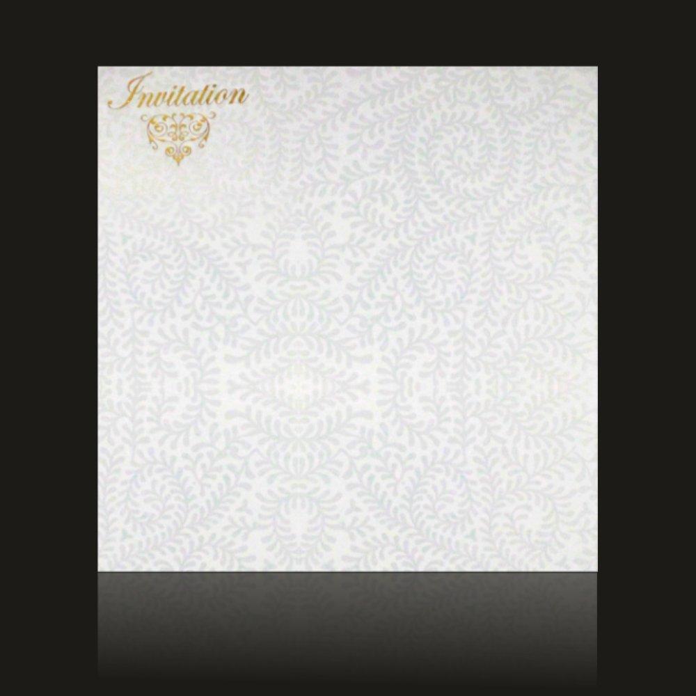 Elegant White Flower Laser Cut Wedding Card - KNK30621