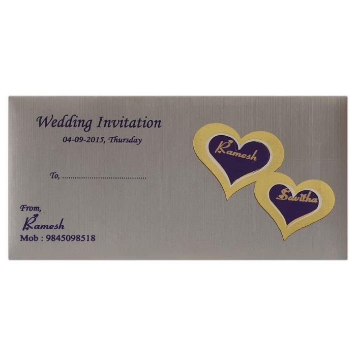 Invitation Card - Golden Hearts Invitation card-KNK3075-King of Cards