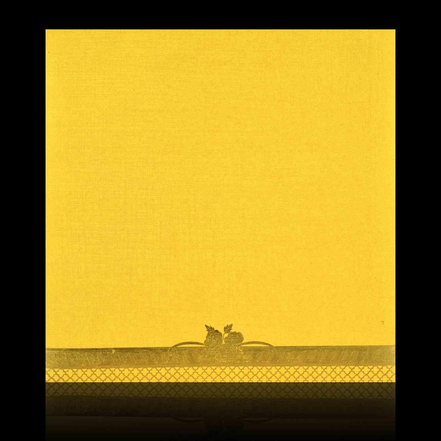 Yellow Metallic Wedding Invitation Card-KNK3292