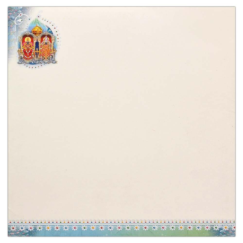 Invitation Card Lord Ganesh and Balaji Alamelu multicolored invitation Card