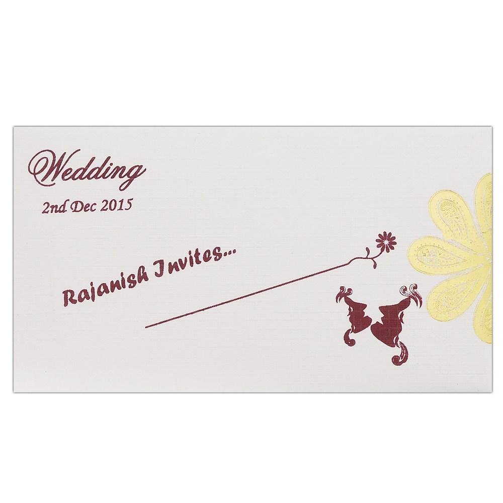 Invitation Card - Yellow Floral Personal Wedding Invitation Card-KNK3639
