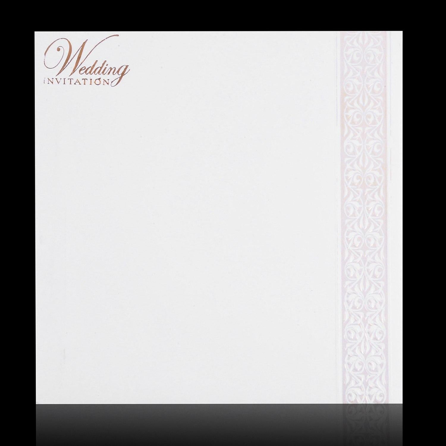 Charming White Multi Religious Wedding Card - KNK3791