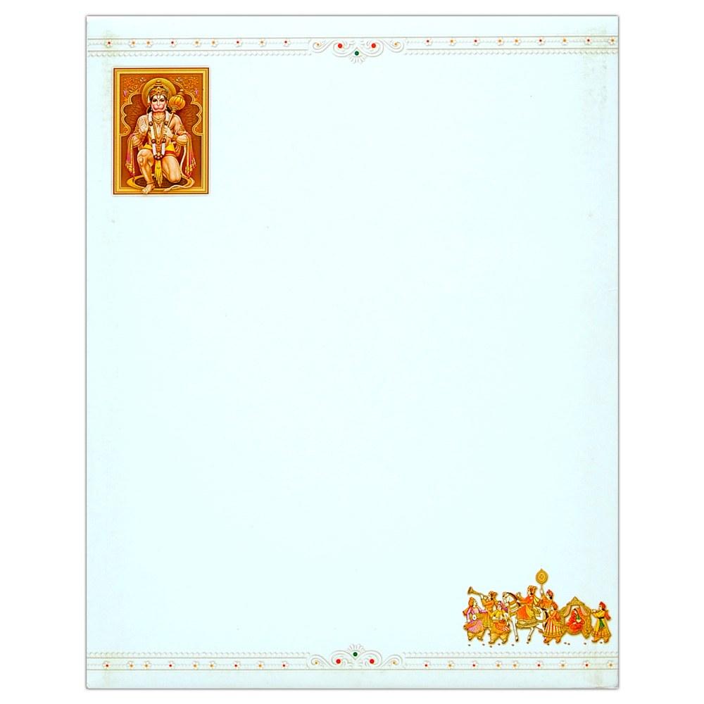 Fascinating Hanuman Theme With White Shading Wedding Card