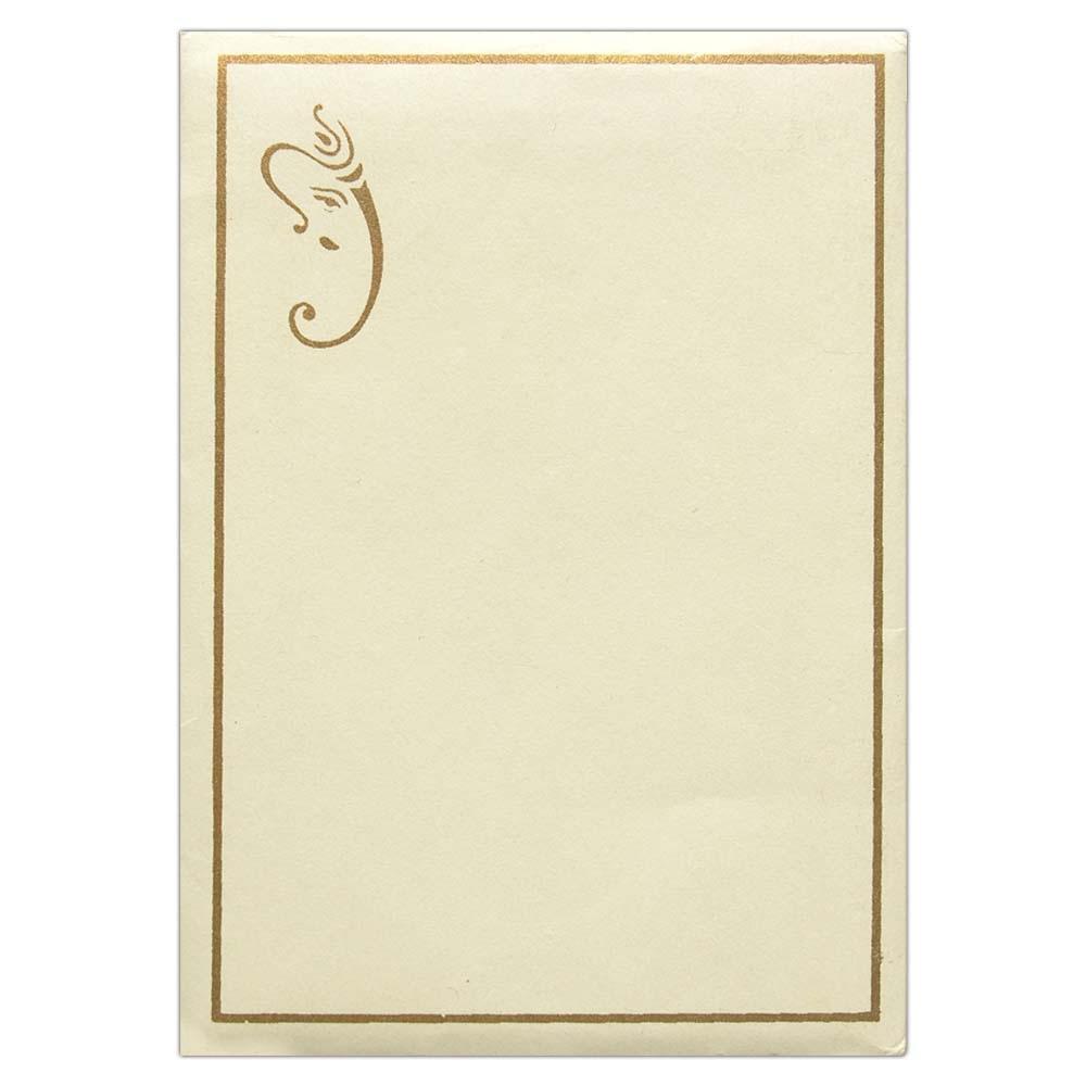 Invitation Card - Stone embellished Metallic Red Card with Lord Ganesha-KNK3977