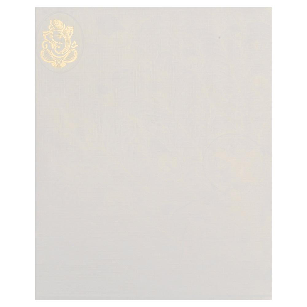 White Ganesha Wedding Invitation Card-Knk3981