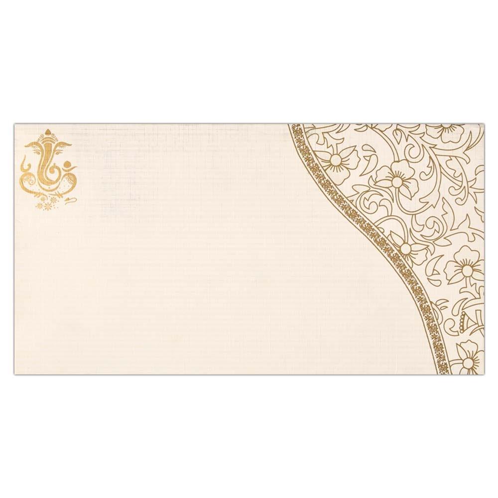 Invitation Card - Floral Designed Ganesha Wedding Invitation Card-KNK4320