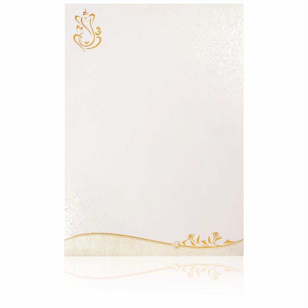 Fabulous Gold Foiling Ganesha With Red Shading Wedding Card - KNK4377