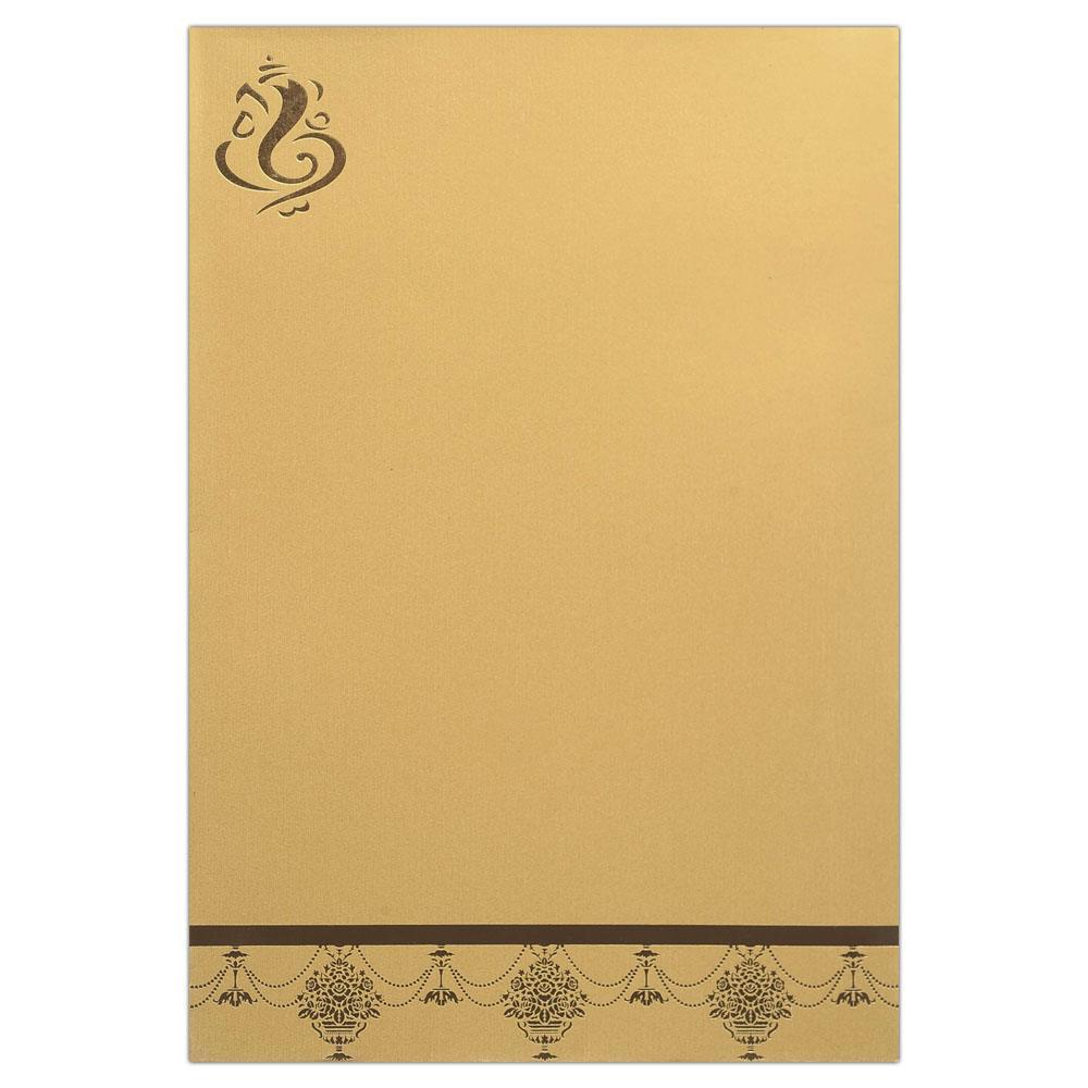 Invitation Card - Luxuriant Ganesha Card in Red and gold-KNK4446