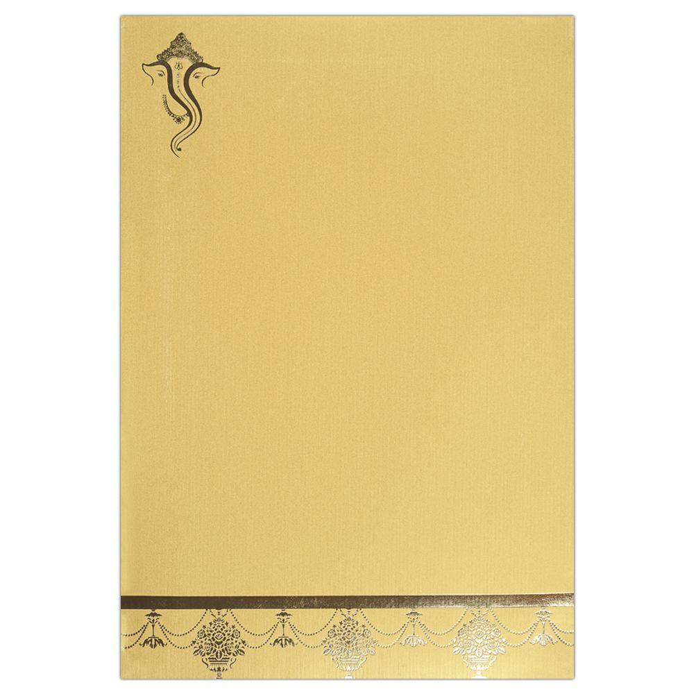 Invitation Card - Stunning Creation in Red and Gold with Hindu Ganesha Invitation Card-KNK4626