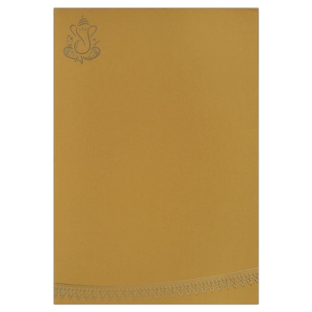 Invitation Card - Gorgeous Red Ganesha and Alamelu Balaji Invite in Satin Finish-KNK4740
