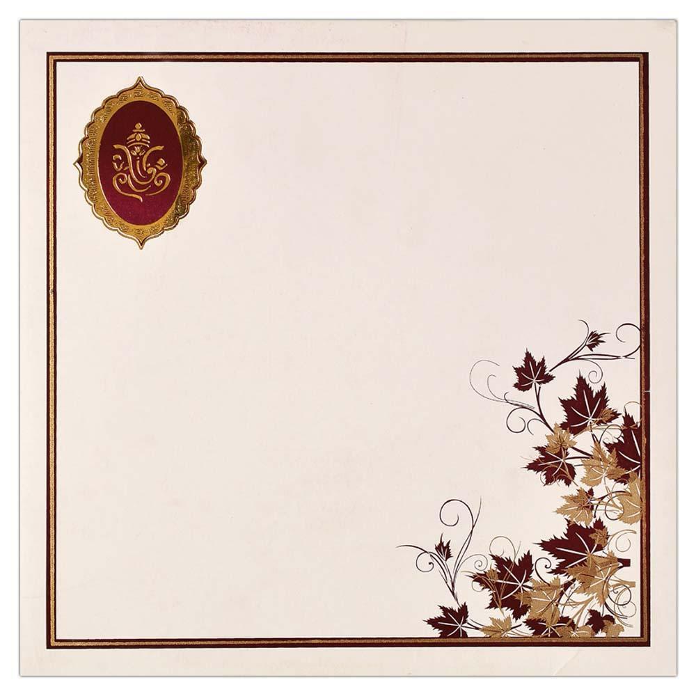 Invitation Card - Plush Red and Rich gold Ganesh Invitation card-KNK4876