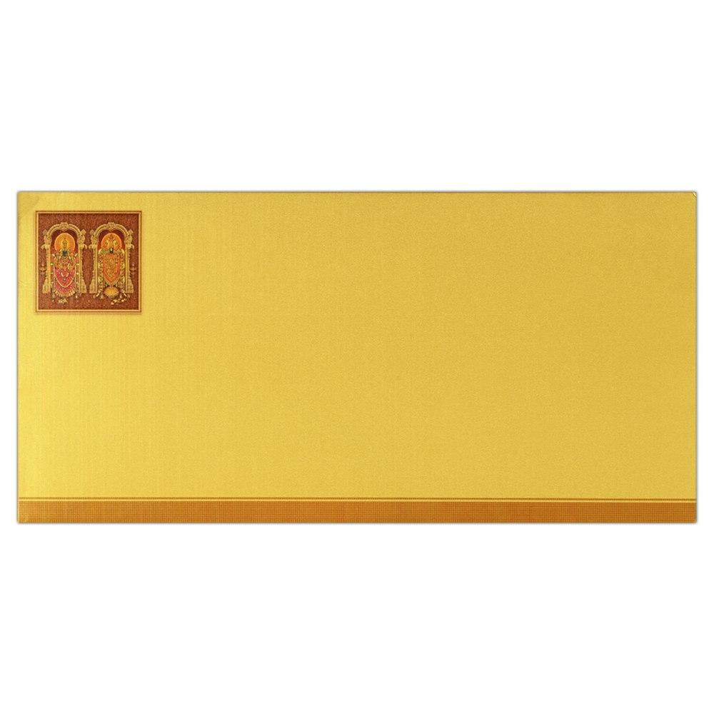 Yellow Balaji Padmavathi Invitation Card-KNK4916