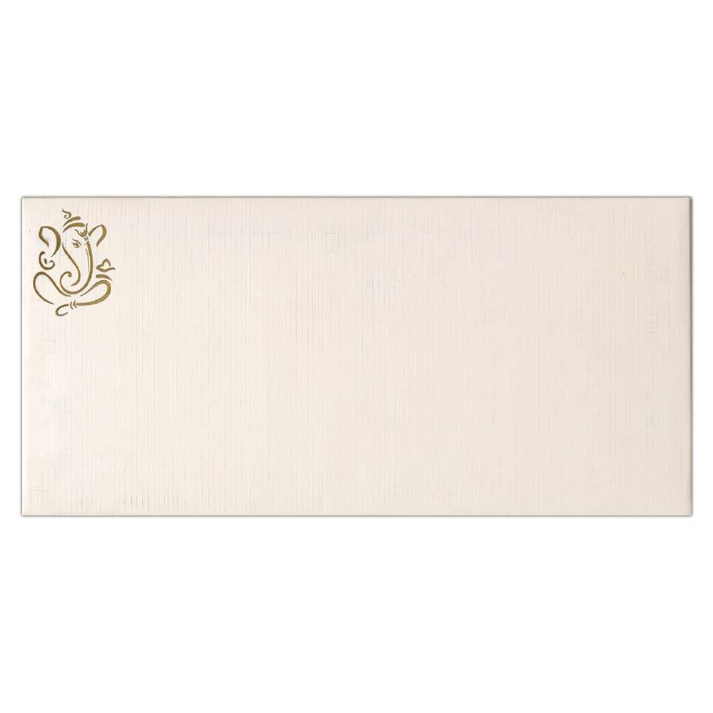 Padded Gold Ganesha Invitation Card-KNK4960