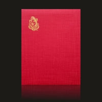Gorgeous Orange Color Ganesha Wedding Card-KNK50030