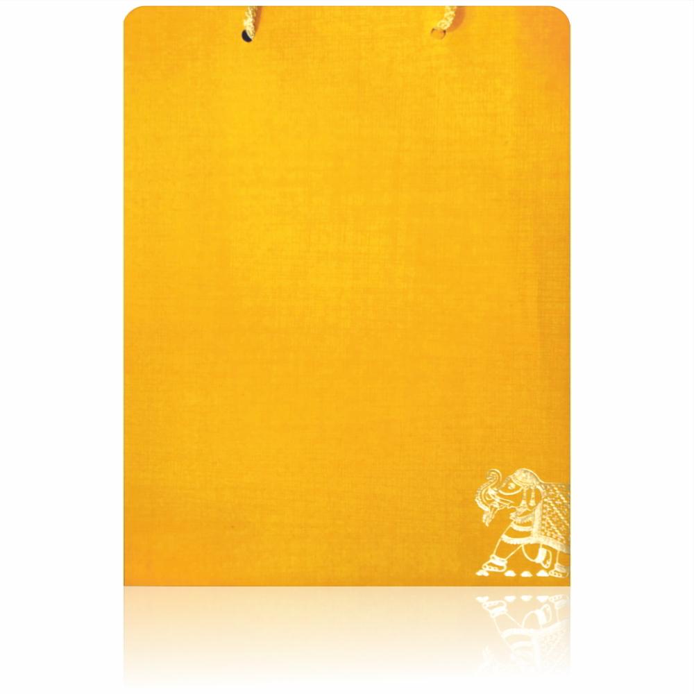Orange Jumbo Metallic Elephant Design in Gold Foiling-KNK50761
